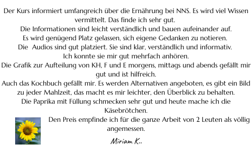 In diesem Kurs wird jede Menge Wissen, über die Ernährung, das Zusammenspiel von Cortisol und Blutzucker, die Rolle der Makronährstoffe und vieles mehr, vermittelt. Jeder, der Probleme mit den Neb (3)